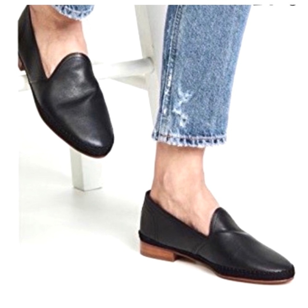 Soludos Venetian Soft Leather Convertible Flat Loafers in Black Size 8 - Picture 13 of 13